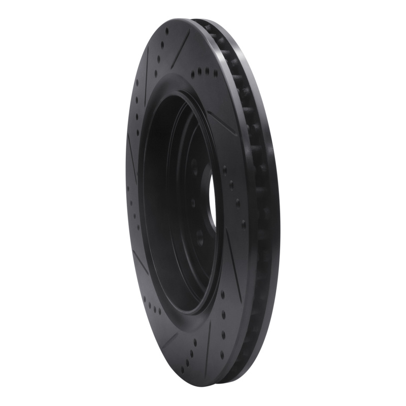 Cadillac ATS Brake Rotor (1) - Rear Right - R1 Concepts - Drilled & Slotted - Black - `16-`24